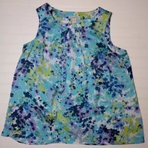 Coldwater Creek Tank Top 1X Plus Watercolor Floral